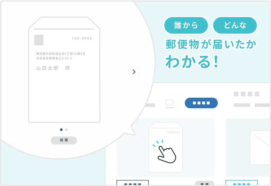 「誰から」「どんな」郵便物が届いたかわかる!